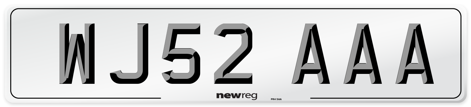 WJ52 AAA Number Plate from New Reg